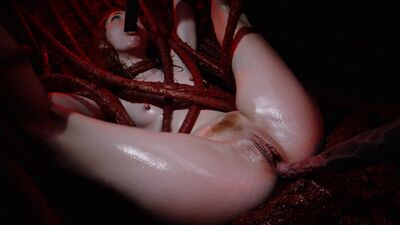 Monster with tentacles swallows and fucks redhead Scarlet Skies