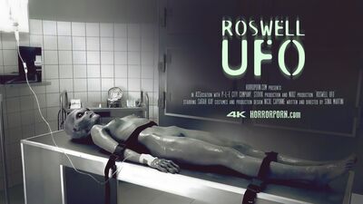 Alien sex with a strange lustful scientist in a laboratory in Area 51