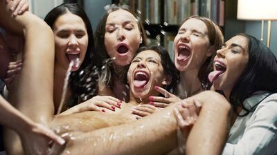 Ritual futa gangbang in all holes with Veronica Leal at the library