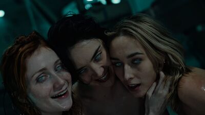 Scarlet Skies is infected by two zombie lesbian nurses in post pandemic