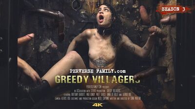Greedy villagers paid for a rough gang bang with Lydia Black
