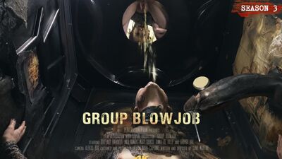 Bukkake blowjob for Lydia Black in a dirty toilet of a perverse family