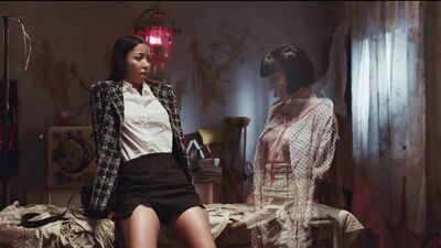 Ghost Sarah Heizel with her futanari cock fucks detective Lia Lin
