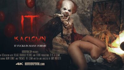 IT porn parody: Pennywise clown fucks helpless student Naomi Bennet
