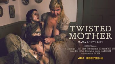 Twisted mother with huge tits has a perverse group incest sex