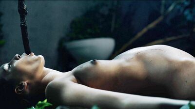 Plant tentacles catch Ellie Luna in the forest and hard fuck her