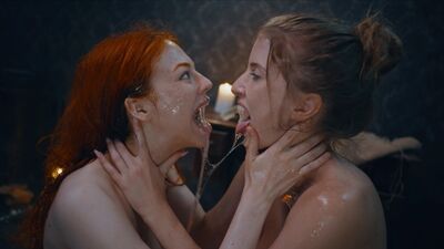 Parasite apocalypse: Infected Octavia Red licks her friend's pussy