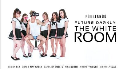 Bus driver has group sex with 18-year-old schoolgirls in VR white room