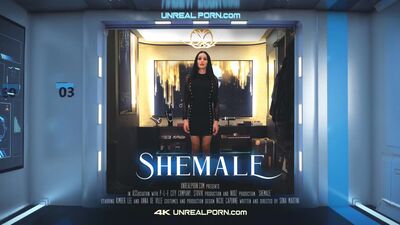 Spacecraft captain fucks a simulation of a sexy shemale Kimber Lee