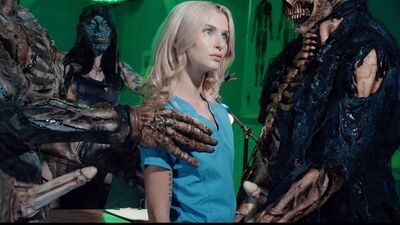 Witch reanimated corpses in the morgue and fucked nurse Emma Rosie
