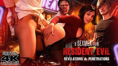 Resident Evil porn parody: Nicole Zurich fucks a zombie scientist