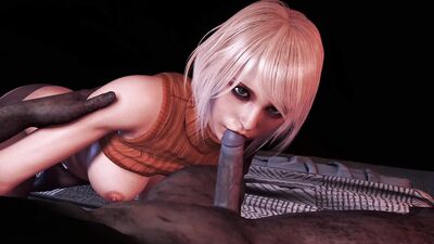 Ashley Graham from RE gives zombie a blowjob in a 3D porn cartoon