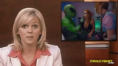 Day of Crazy Shit: Busty girls are fucking a green alien at Area 51